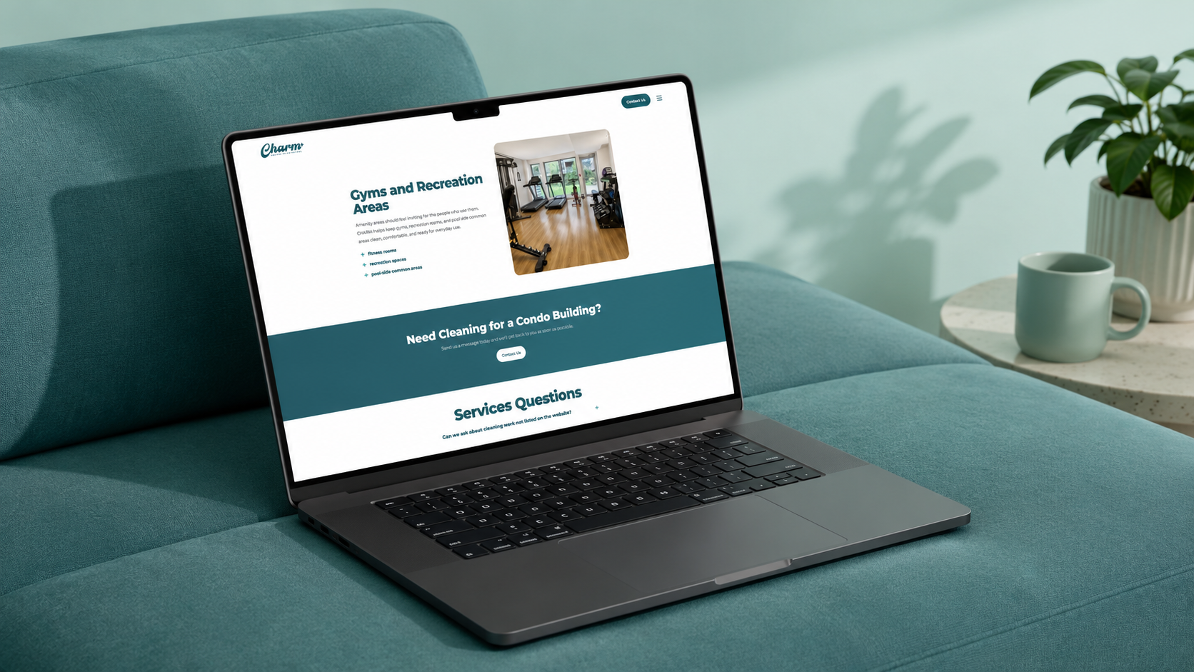 CHARM Cleaning Services contact page screenshot