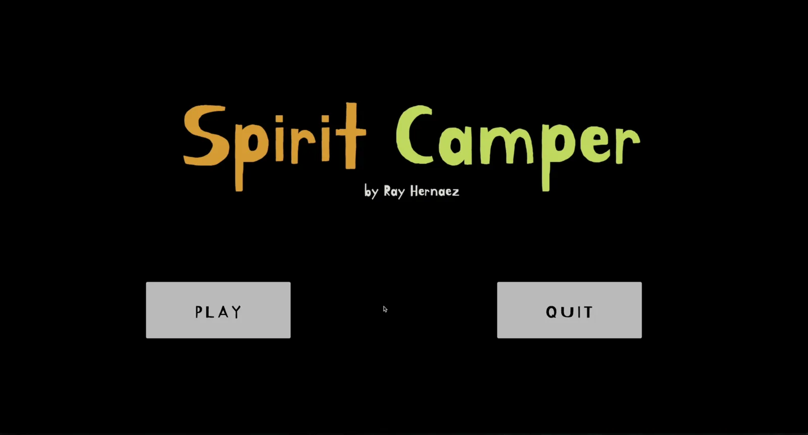 Main menu screen from Spirit Camper